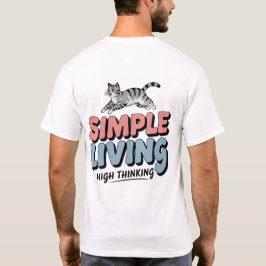 Camiseta Vida Simples, Pensamento Alto - Minimalista Gato B