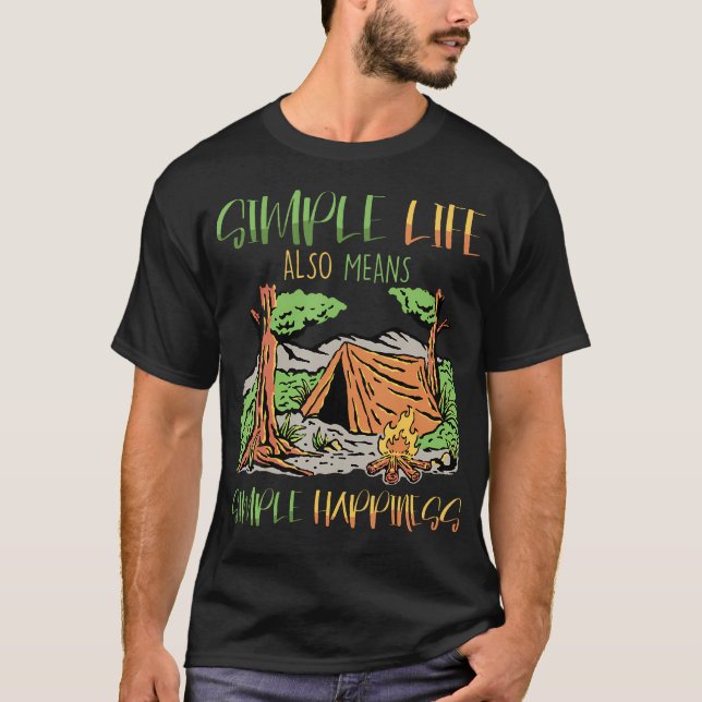 Camiseta Vida Simples Também Significa Felicidade Simples - (Frente)