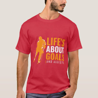 Camiseta Vida Sobre Metas de Hóquei no Gelo para Rapazes