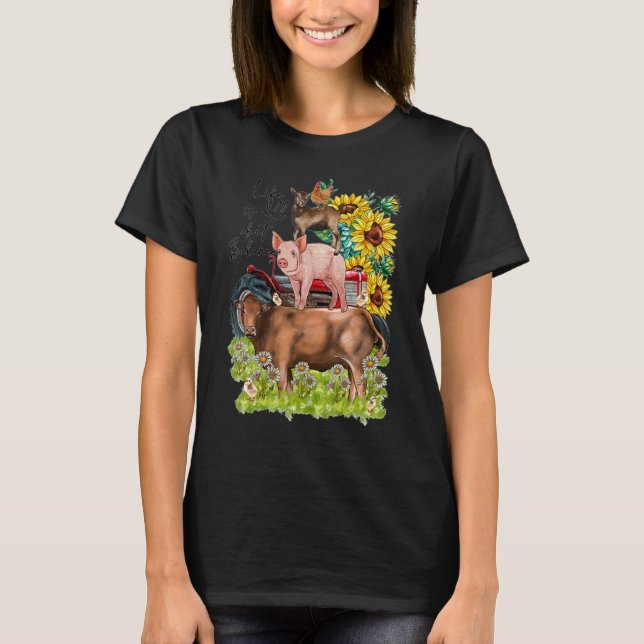 Camiseta Vida Sobre O Balanceamento Da Fazenda Animal (Frente)
