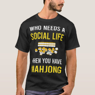 Camiseta Vida Social Mahjong Majong Mah Jong Mah Jongg