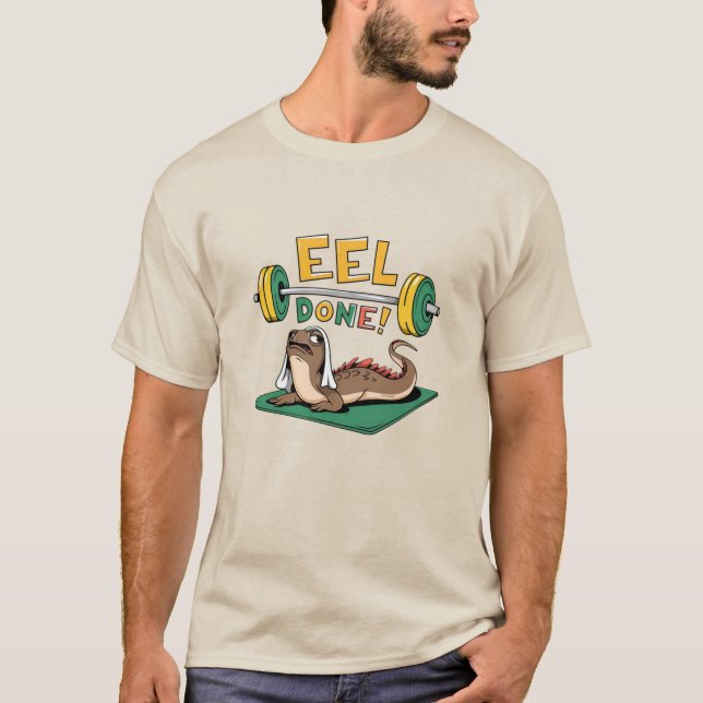 Camiseta Vida submarina lúcida: Designs de enguia (Frente)