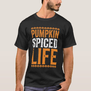 Camiseta Vida Temperada com Abóbora Tipografia de Halloween