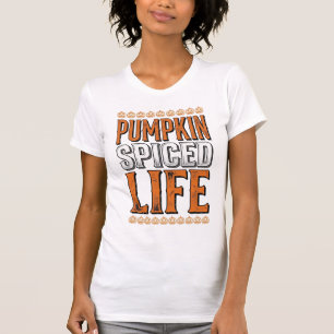Camiseta Vida Temperada com Abóbora Tipografia Vintage de H