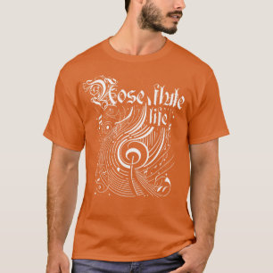Camiseta Vida útil de flauta com nose de música ondulada