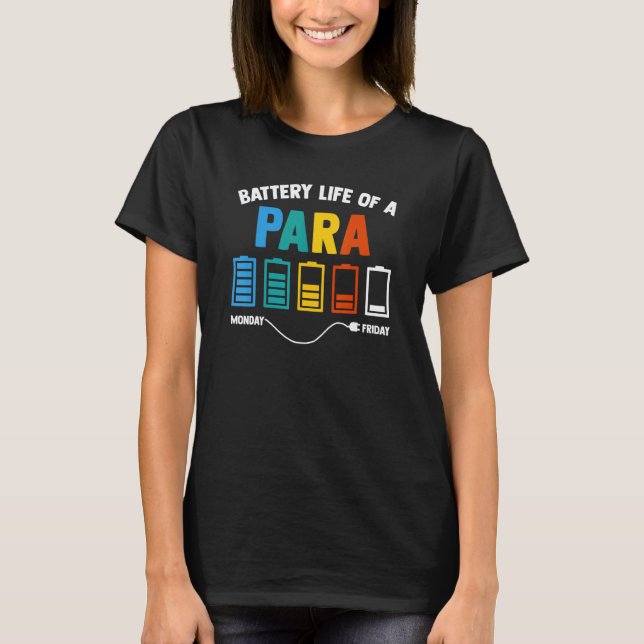 Camiseta Vida Útil De Um Educador Paraprofissional Professo (Frente)