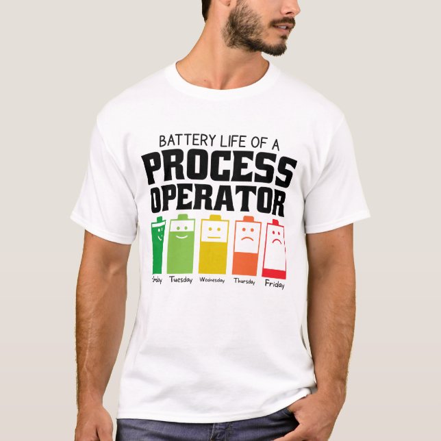 Camiseta Vida Útil de um Operador de Processo (Frente)