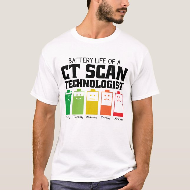Camiseta Vida Útil de um Tecnólogo de Tomografia Computador (Frente)