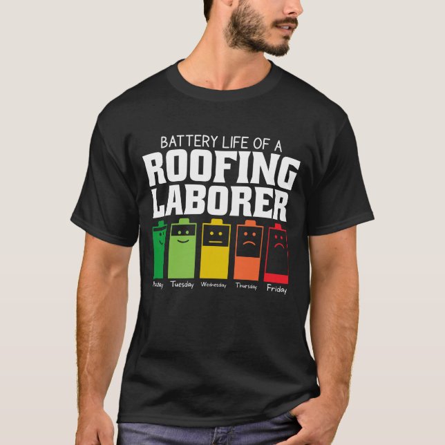 Camiseta Vida Útil de um Trabalhador de Telhados (Frente)
