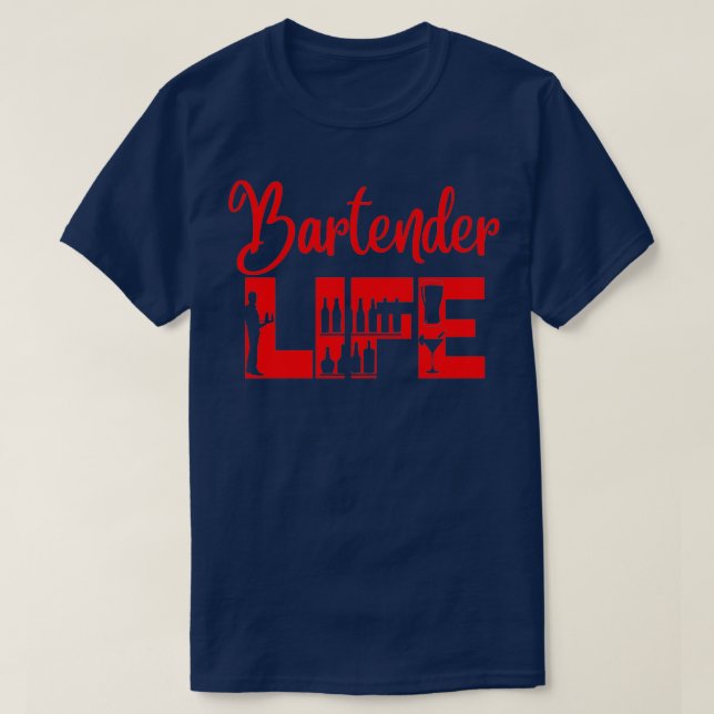 Camiseta Vida útil do barman 1 (Frente do Design)