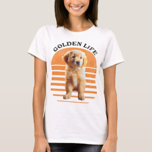 Camiseta Vida útil do ouro: puppy adaptável do Ouro