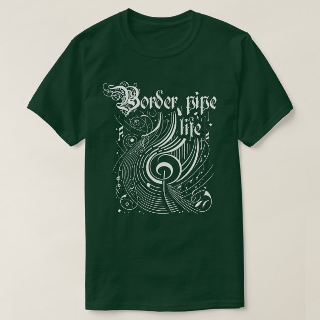 Camiseta Vida útil do pipe de borda de música Wavy (Frente do Design)