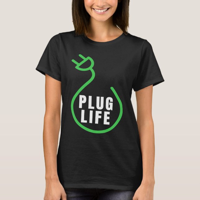 Camiseta Vida útil do plugue, proprietário de VE orgulhoso, (Frente)