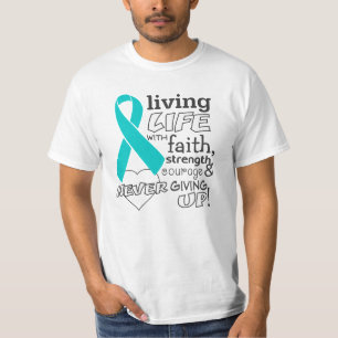 Camiseta Vida viva do cancer peritoneal com fé