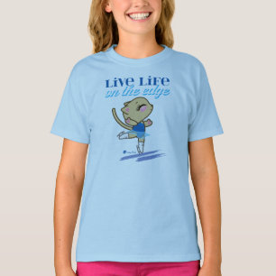 Camiseta Vida viva no t-shirt do gato do patinagem