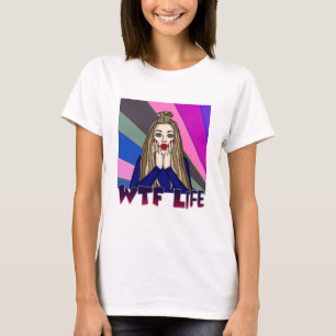 Camiseta Vida WTF   Estilo de Arte Pop