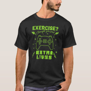Camiseta Vidas Extra Controlador de Jogo de Vídeo Retroviso