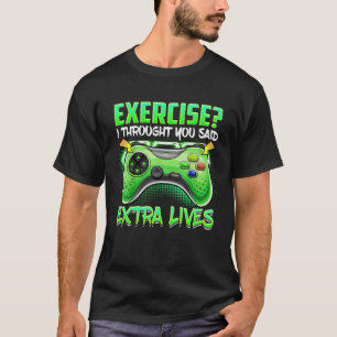 Camiseta Vidas Extra Controlador de Jogo de Vídeo Retroviso