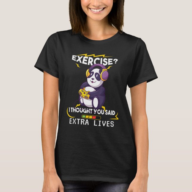 Camiseta Vidas Extra Controladora de Jogos Panda G (Frente)