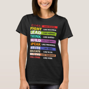 Camiseta Vidas Negras Contam Líderes Negros Mês da História
