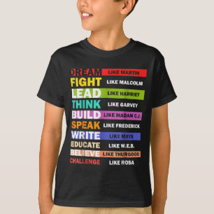 Camiseta Vidas Negras Vidas Líderes Negros Mês da História