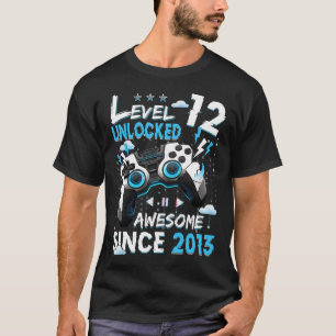 Camiseta Vídeo De Aniversário De Nível 12 Desbloqueado De 1