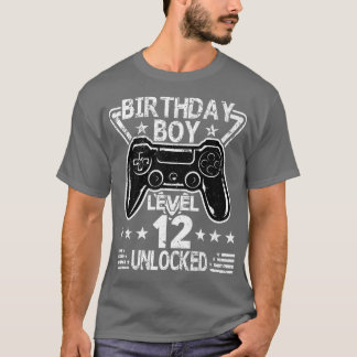 Camiseta Vídeo de Aniversário do Birthday Boy Level 12 Unlo