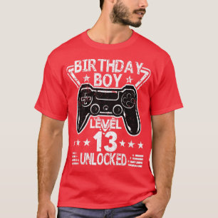 Camiseta Vídeo de Aniversário do Birthday Boy Level 13 Unlo