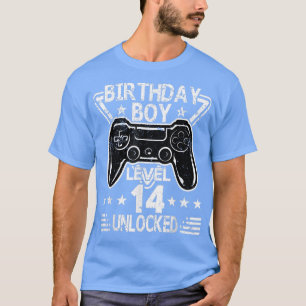 Camiseta Vídeo de Aniversário do Birthday Boy Level 14 Unlo