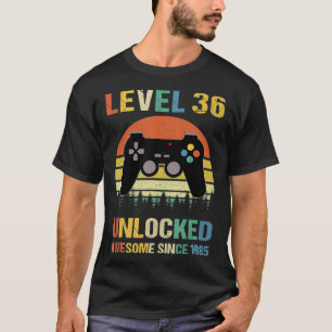 Camiseta Vídeo De Aniversário Do Nível 36 Desbloqueado Incr