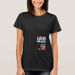 Camiseta Vídeo de Jogo de Nível 6 Desbloqueado Aniversário