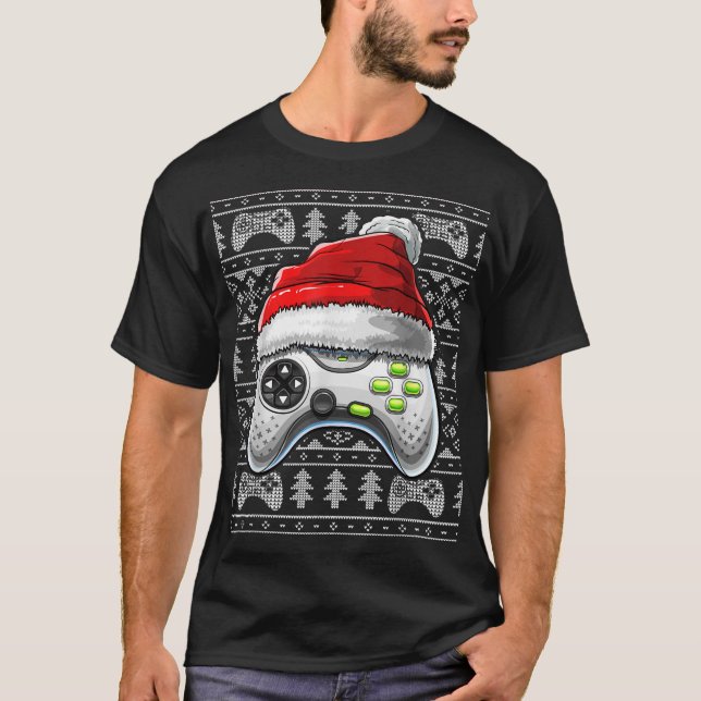 Camiseta Vídeo de Natal Feio Controlador Gam de Natal (Frente)