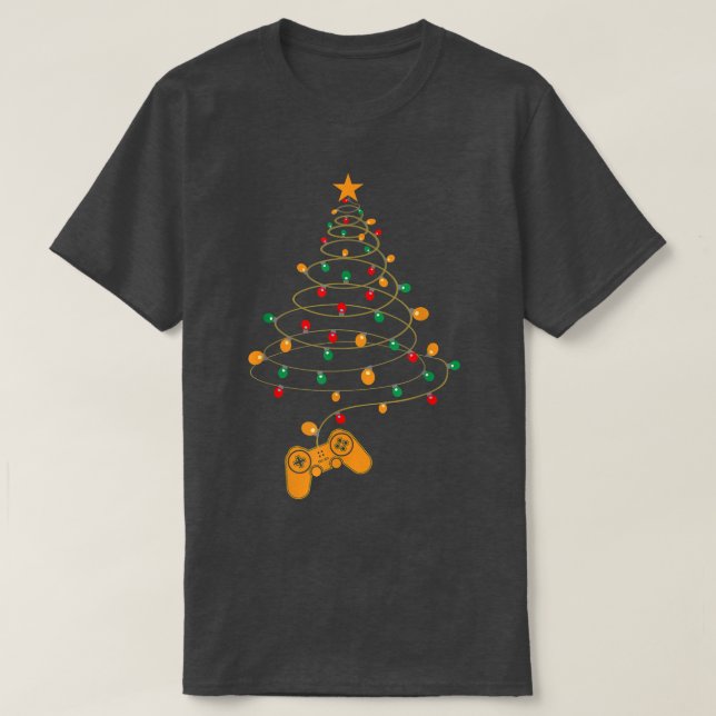 Camiseta Vídeo de Natal Vídeo Xmas Árvore de jogos Vídeo Lo (Frente do Design)