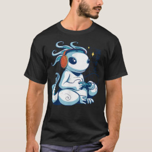 Camiseta Vídeo de Reprodução Axolotl de Arte Japonesa