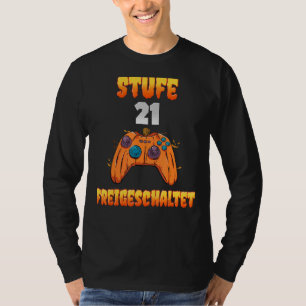 Camiseta Vídeo desbloqueado do nível 21 de aniversário de 2