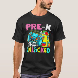 Camiseta Vídeo Desbloqueado do Nível Pré-K do Jogo da Escol