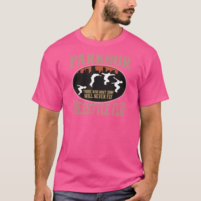 Camiseta Vídeo Desportivo Extremo do Sacudir Parkour Freest (Frente)