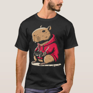 Camiseta Vídeo Engraçado de Jogos com Capivara Gamer Camise