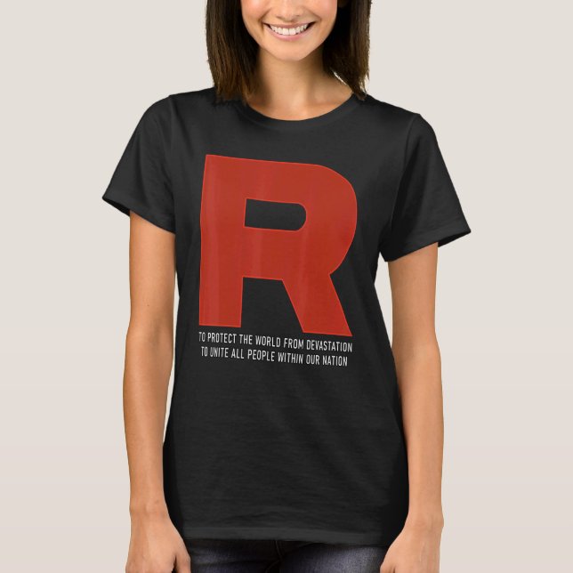 Camiseta Vídeo Gam De Vídeo Com Motto Da Equipe R (Frente)