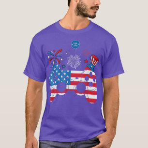 Camiseta Video Game 4.º de julho controlador American flag