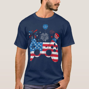 Camiseta Video Game 4 de julho controlador americano B