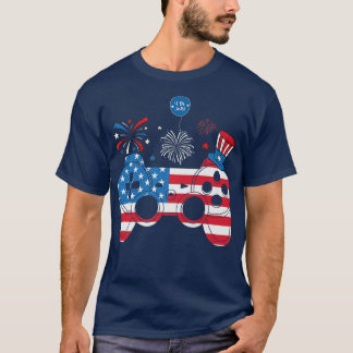Camiseta Video Game 4 de julho controlador americano B