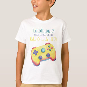 Camiseta Video Game Aquarela Aniversário de Crianças