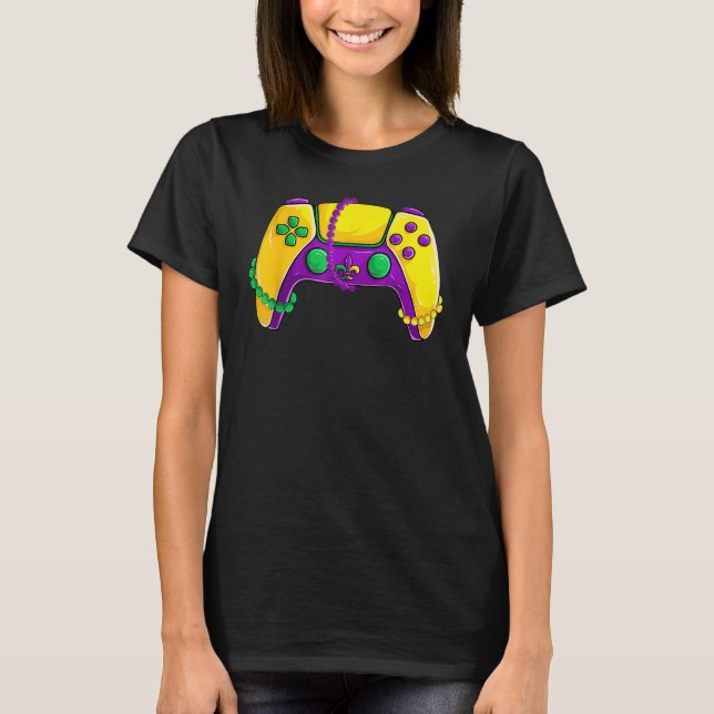 Camiseta Video Game Beads Kids Mardi Gras Shirts, Gamer Boy (Frente)
