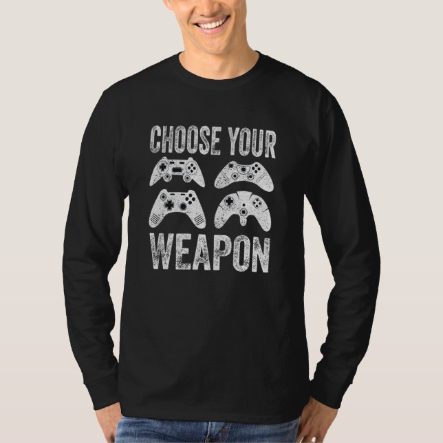 Camiseta Video Game Choose Your Weapon (Frente)