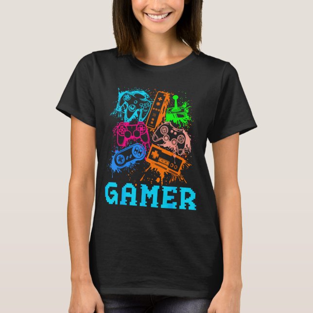 Camiseta Video Game Console Controllers Clic Gamer Lover Co (Frente)
