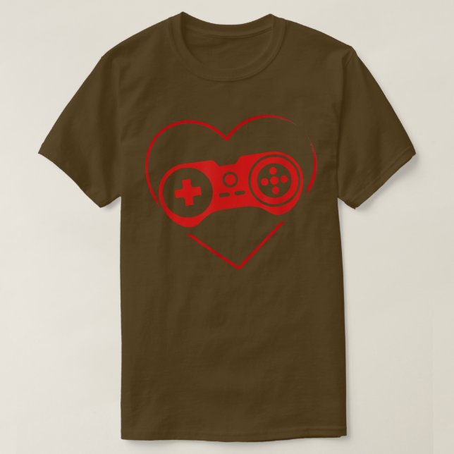Camiseta Video Game Controller Heartbeat Valentine's Gamer  (Frente do Design)