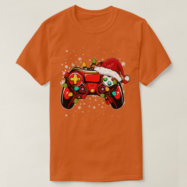 Camiseta Video Game Controller Natal Hat Gamer Bo (Frente do Design)