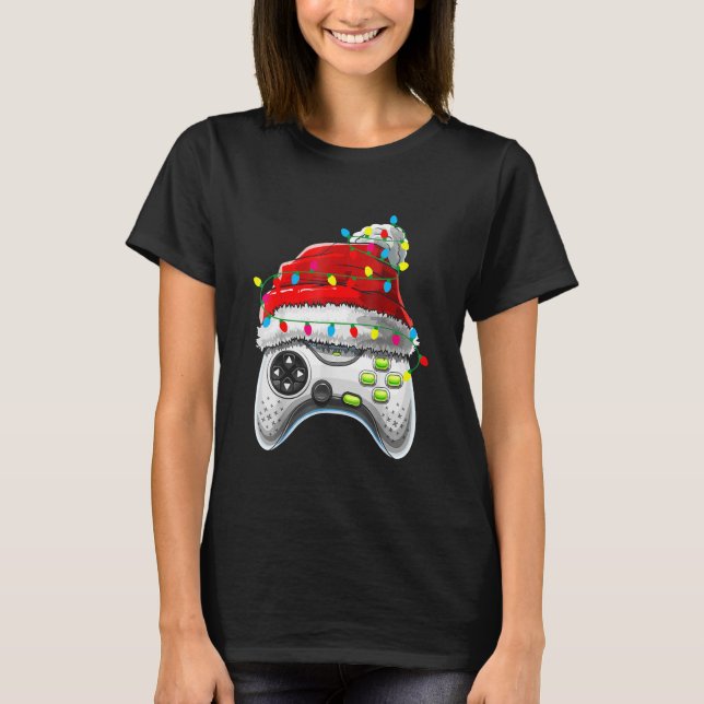 Camiseta Video Game Controller Natal Hat Gamer Bo (Frente)