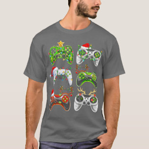 Camiseta Video Game Controller Natal Santa Hat Boys Kid